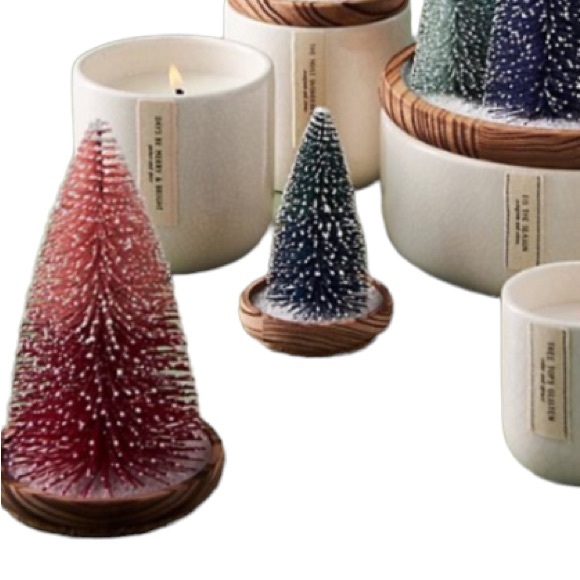 SOLD NWT Anthropologie Bottle Brush Sisal Candle Tree 🌲 Pink and Red